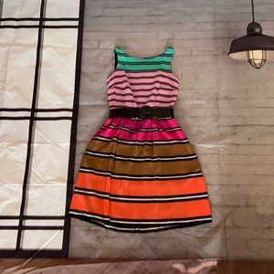 Donna Ricco Striped Multi-color Sleeveless Dress size 4